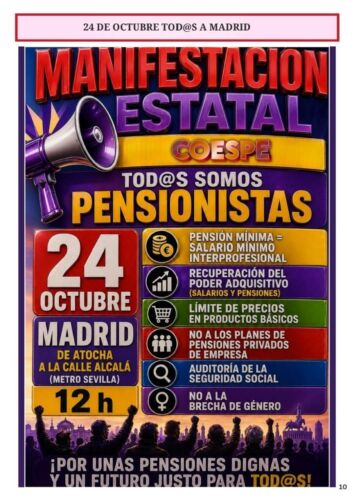 Imagen del artículo original: 24 de octubre: Manifestación estatal en defensa de las pensiones públicas